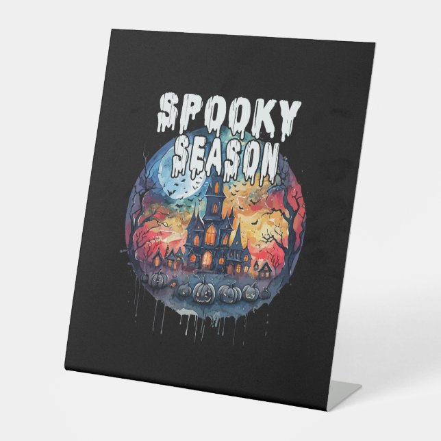 Spooky Season Halloween Pedestal Sign (Front)