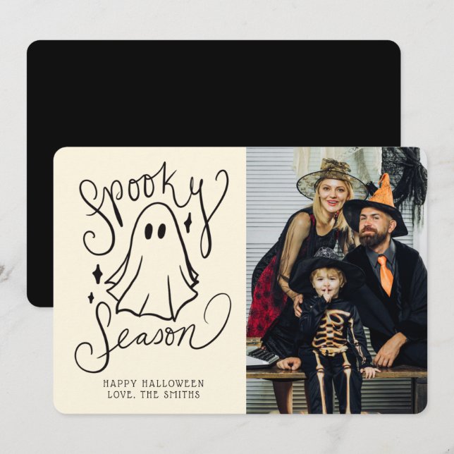 Spooky Season Halloween Photo Card (Front/Back)