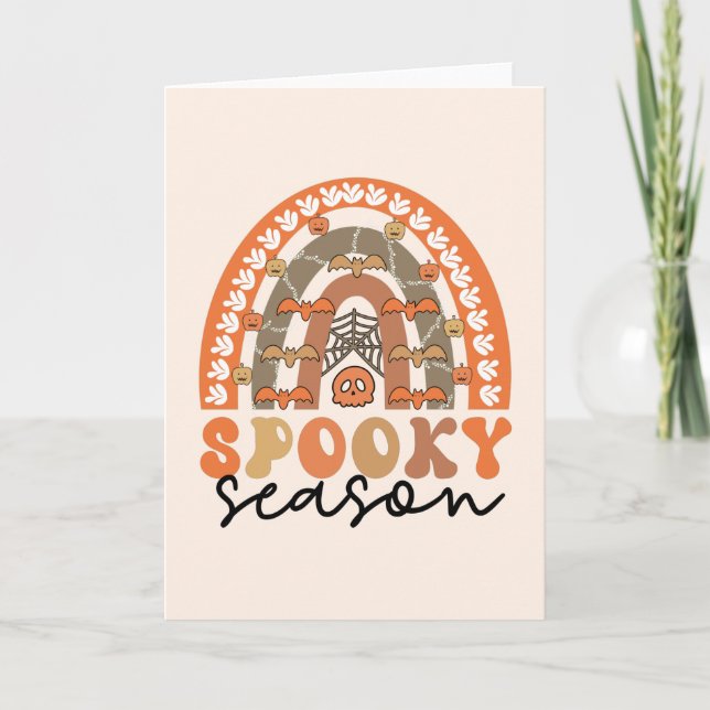 Spooky Season Halloween Rainbow Fall Card (Front)