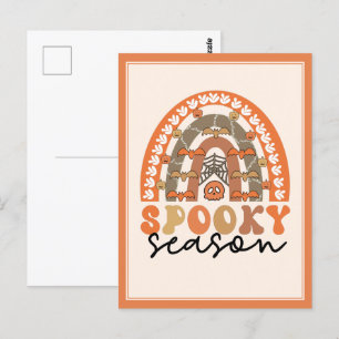 Spooky Season Halloween Rainbow Fall Postcard