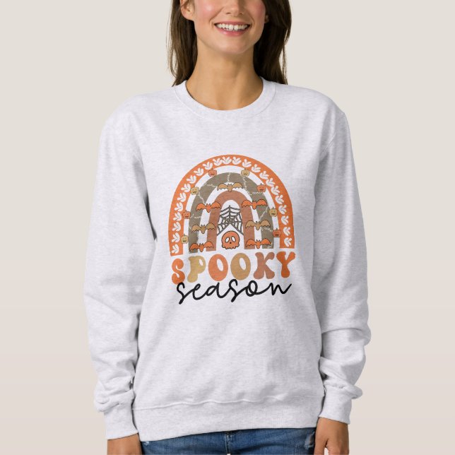 Spooky Season Halloween Rainbow Fall Sweatshirt (Front)