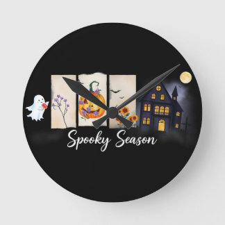 Spooky Season Halloween Round Clock