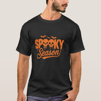 Spooky Season Halloween Skull Bats T Shirt