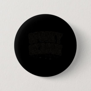 Spooky Season Halloween Spider Webs Varsity Text W 6 Cm Round Badge