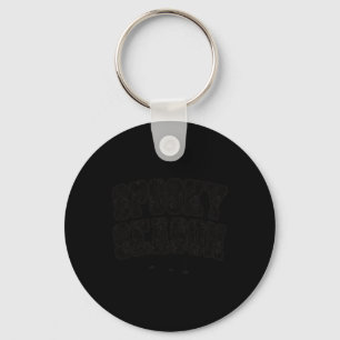 Spooky Season Halloween Spider Webs Varsity Text W Key Ring