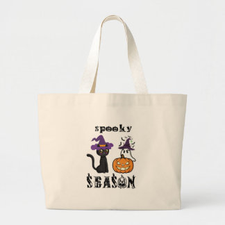 spooky season Happy Halloween Large Tote Bag