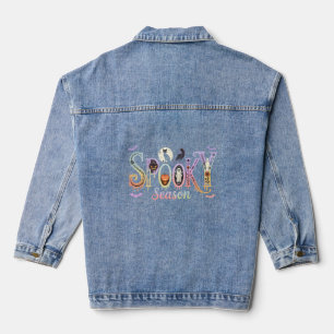 Spooky Season Iridescent Halloween Denim Jacket