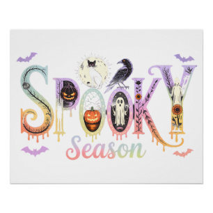 Spooky Season Iridescent Halloween Poster