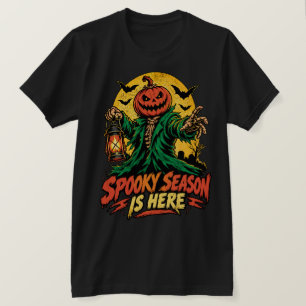 Spooky Season Is Here Pumpkin Head Scarecrow Hallo T-Shirt