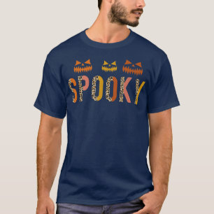 Spooky Season Leopard Halloween Women Cheetah Prin T-Shirt