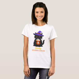 Spooky Season Lover Black Cat T-Shirt Cute Hallo