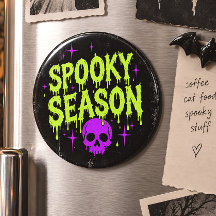 Spooky Season Neon Green Skull Halloween