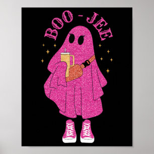 Spooky Season Pink Ghost Halloween Costume Boujee Poster