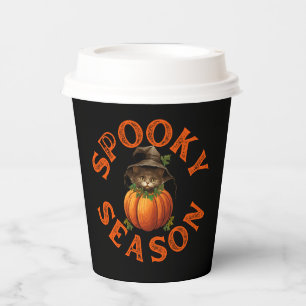 Spooky Season Pumpkin Cat Paper Cups