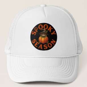 Spooky Season Pumpkin Cat Trucker Hat