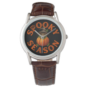 Spooky Season Pumpkin Cat Watch