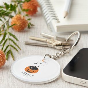 Spooky Season Pumpkin Halloween Design Key Ring
