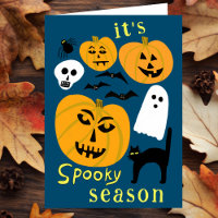Spooky Season Pumpkins Ghost Bat HAPPY HALLOWEEN