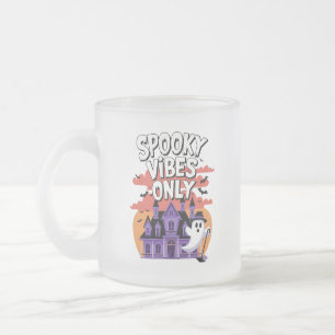 Spooky Season Quotes Frosted Glass Coffee Mug