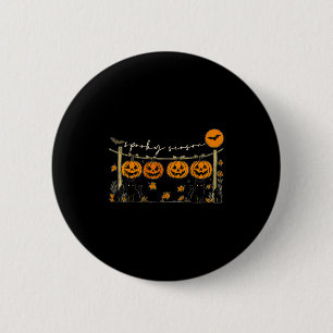 Spooky Season Retro Halloween Black Cat Pumpkin Fa 6 Cm Round Badge