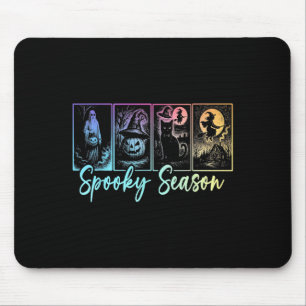 Spooky Season Retro Halloween Horror Ghost Pumpkin Mouse Mat