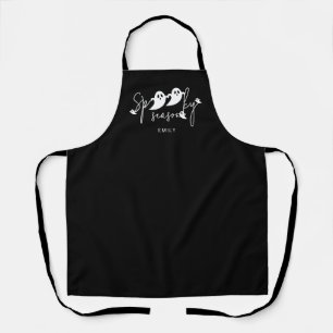 Spooky Season Saying And White Ghosts Halloween Apron