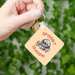 Spooky Season Scary Skull Halloween Key Ring