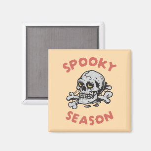 Spooky Season Scary Skull Halloween Magnet