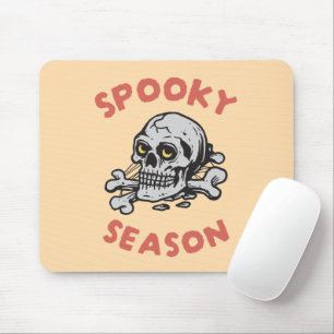 Spooky Season Scary Skull Halloween Mouse Mat