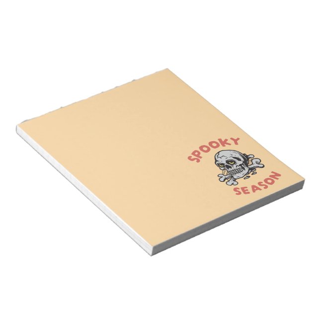 Spooky Season Scary Skull Halloween  Notepad (Angled)
