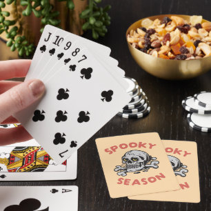 Spooky Season Scary Skull Halloween Playing Cards