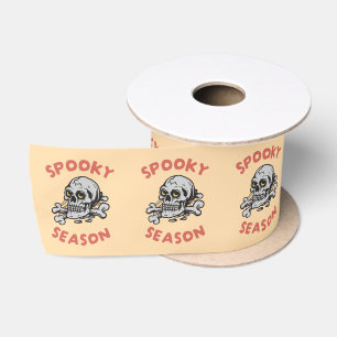 Spooky Season Scary Skull Halloween Satin Ribbon