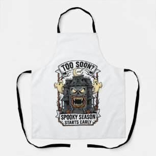 Spooky Season Shirt Vintage Engraving Halloween De Apron