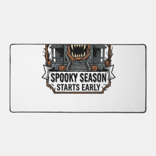 Spooky Season Shirt Vintage Engraving Halloween De Desk Mat