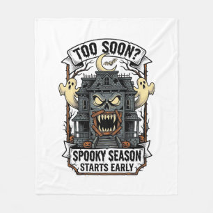 Spooky Season Shirt Vintage Engraving Halloween De Fleece Blanket
