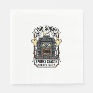 Spooky Season Shirt Vintage Engraving Halloween De Napkin
