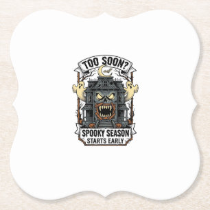 Spooky Season Shirt Vintage Engraving Halloween De Paper Coaster