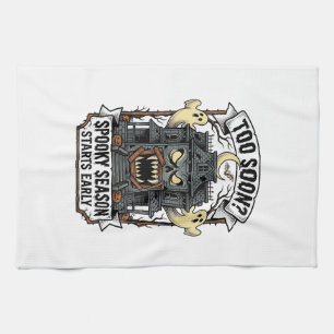 Spooky Season Shirt Vintage Engraving Halloween De Tea Towel