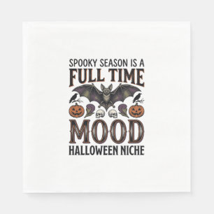 Spooky Season Shirt Vintage Engraving Halloween Gr Napkin