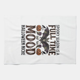 Spooky Season Shirt Vintage Engraving Halloween Gr Tea Towel
