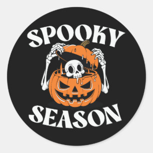 Spooky Season Skeleton Pumpkin Sticker