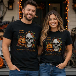 Spooky Season Skull Pumpkin Matching Halloween T-S T-Shirt