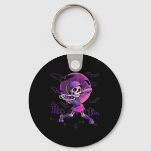 Spooky Season Softll Halloween Skeleton Girl Key Ring