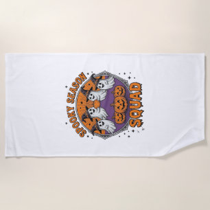 Spooky Season Squad Cute Ghost Halloween Shirt_1 Beach Towel
