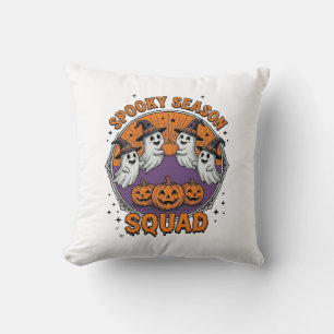 Spooky Season Squad Cute Ghost Halloween Shirt_1 Cushion