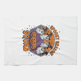 Spooky Season Squad Cute Ghost Halloween Shirt_1 Tea Towel