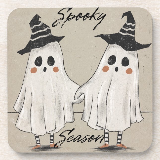 Spooky Season Squad Hard plastic coaster (Front)