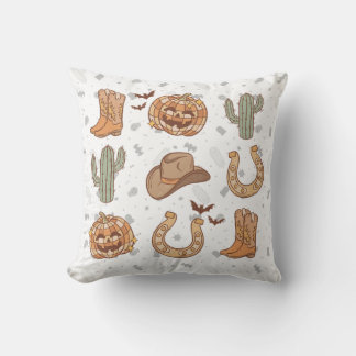 Spooky Season Throw Pillow, Halloween Pumpkin Deco Cushion