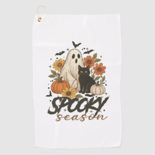 Spooky Season Vibes Ghost Golf Towel