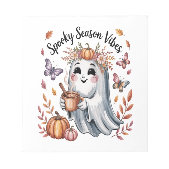 Spooky Season Vibes Ghost Notepad (Front)